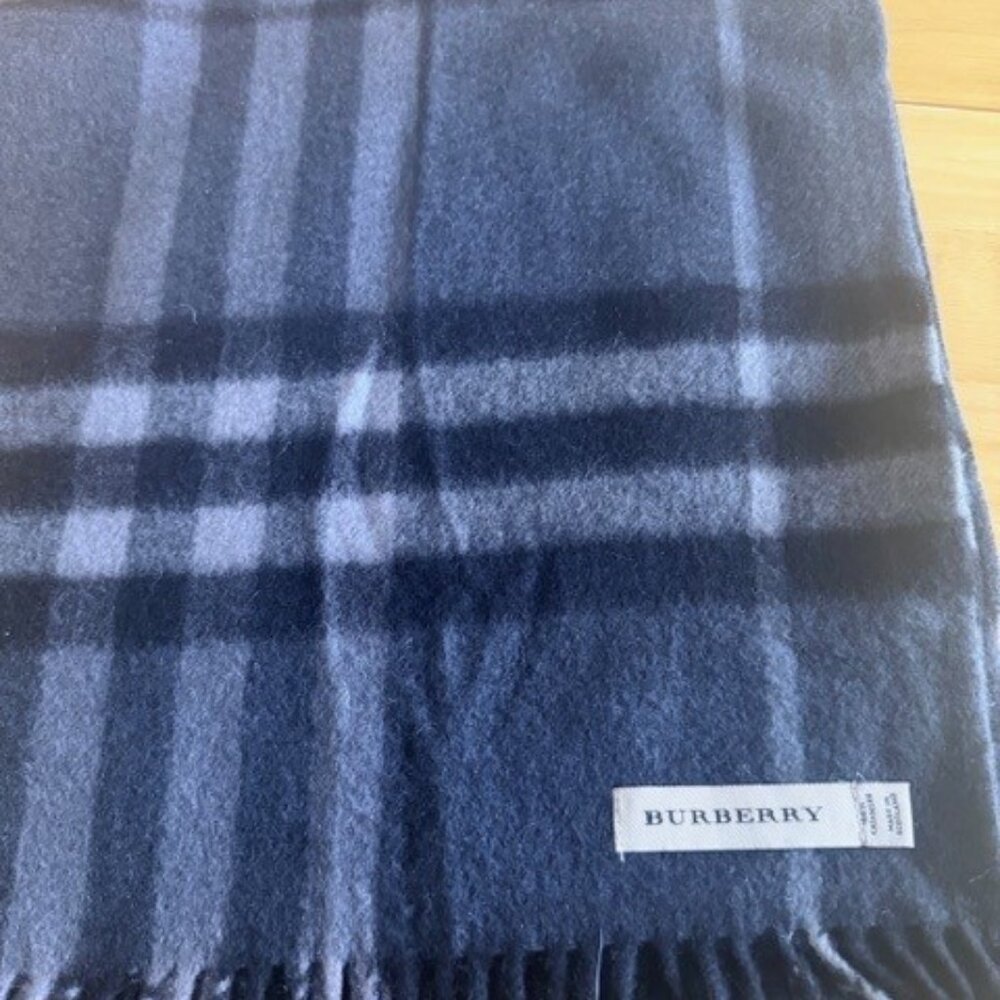 Burberry Cashmere Scarf, Black/Gray